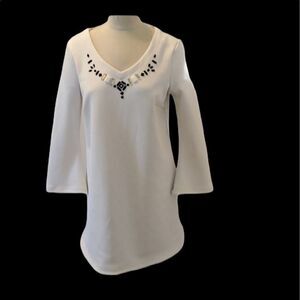 Pink Tartan Beige V Neck Dress  Size Medium